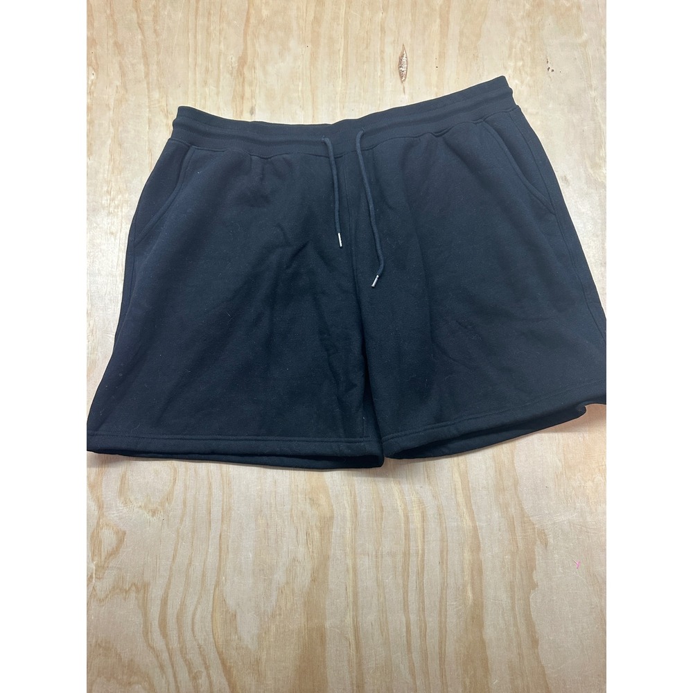 Comfrt Mens Black Fleece Sweat Shorts 3XL Elastic Waist Drawstring AX25060085